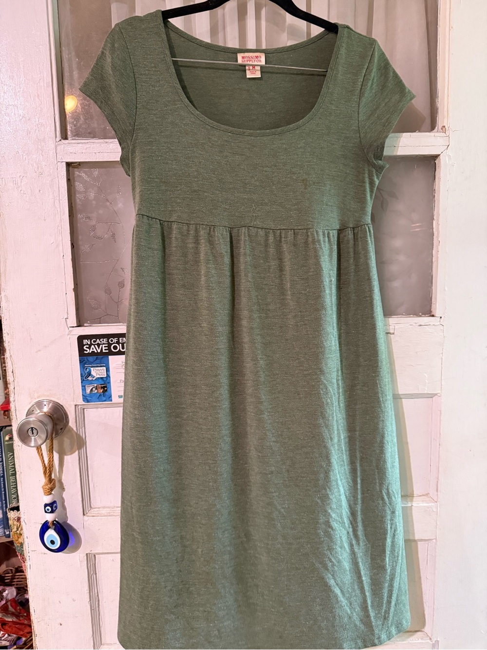 Green boho midi dress